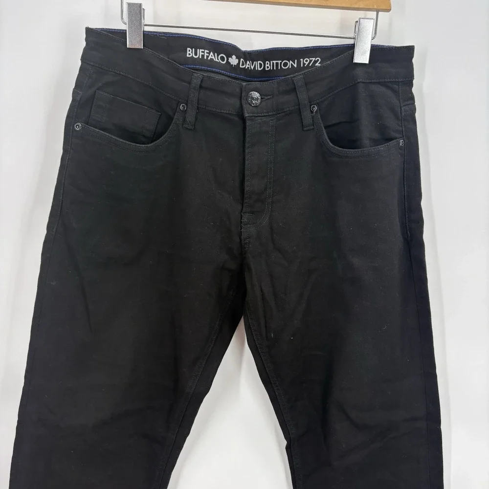 NWOT Buffalo David Bitton Ash-X Slim Stretch Black Jeans - 33x30